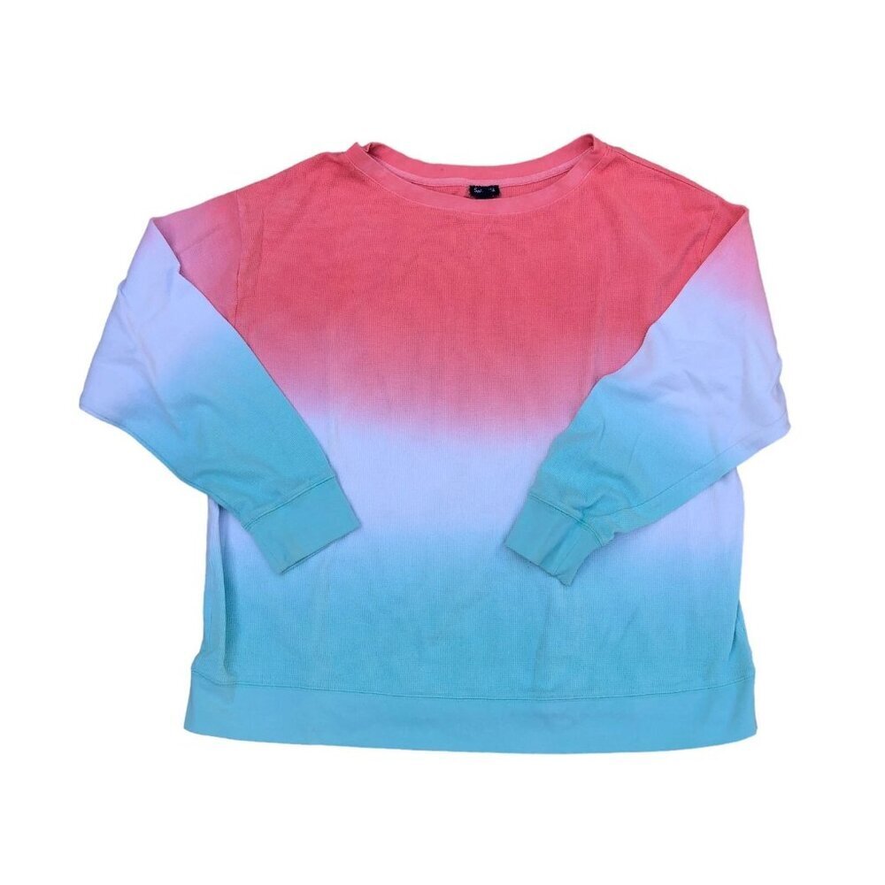 SPENDID Tie Dye Waffler Thermal Shirt Sweater 2XL Women's Crew Long Sleeve​​